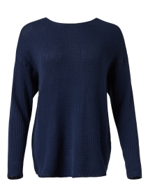Product image thumbnail - Margaret O'Leary - Navy Waffle Cotton Top