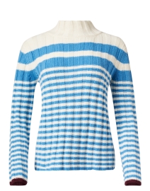 Cream and Blue Striped Sweater