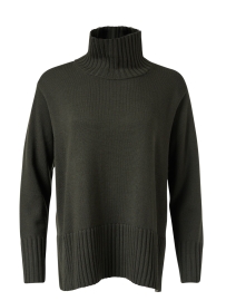 Olive Green Wool Turtleneck Sweater