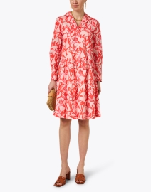 Look image thumbnail - Marc Cain - Pink and Red Print Cotton Dress