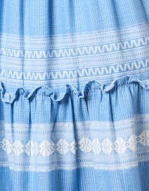 Fabric image thumbnail - Sail to Sable - Blue and White Linen Jacquard Dress