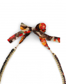 Back image thumbnail - Megan Park - Curb Floral Printed Chain Necklace