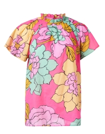 Product image thumbnail - Banjanan - Joyful Pink Floral Print Cotton Top