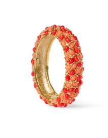 Front image thumbnail - Kenneth Jay Lane - Red and Coral Cabochon Bracelet