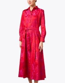 Front image thumbnail - Finley - Laine Red Jacquard Print Shirt Dress