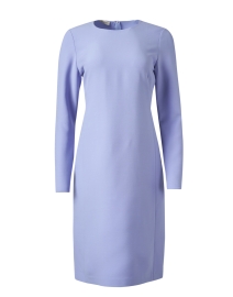 Blue Wool Silk Sheath Dress