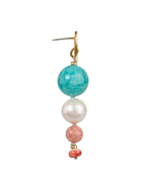 Back image thumbnail - Lizzie Fortunato - Pego Stone Drop Earrings