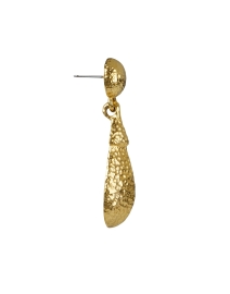 Back image thumbnail - Ben-Amun - Hammered Gold Teardrop Earrings