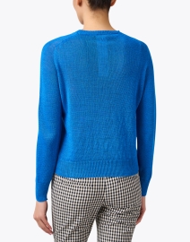 Back image thumbnail - Weekend Max Mara - Azteco Blue Linen Sweater
