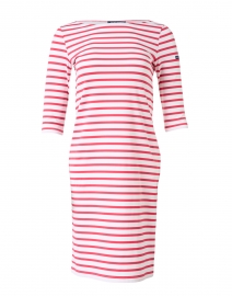 Propriano White and Raspberry Pink Striped Jersey Dress