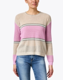 Front image thumbnail - Lisa Todd - Pink and Beige Cotton Sweater