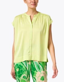 Front image thumbnail - Repeat Cashmere - Soda Green Silk Blouse