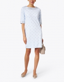 Look image thumbnail - Gretchen Scott - Pale Blue and Silver Embroidered Jersey Dress
