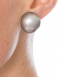 Grey Pearl Clip-on Earrings