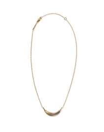Gold and Grey Lucite Crescent Necklace