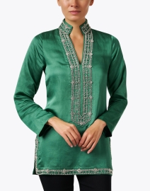 Front image thumbnail - Bella Tu - Marilyn Green Embroidered Tunic Top