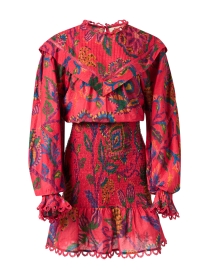 Product image thumbnail - Farm Rio - Red Print Cotton Mini Dress