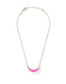 Pink Lucite Crescent Necklace