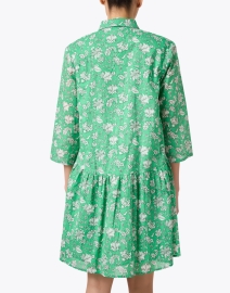 Back image thumbnail - Ro's Garden - Deauville Green Floral Print Shirt Dress