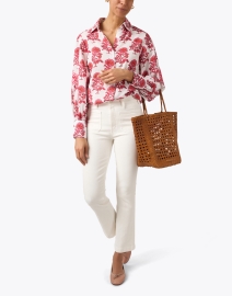 Look image thumbnail - Ro's Garden - Norway Red Floral Cotton Shirt