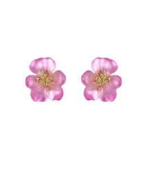 Pink Pansy Lucite Earrings