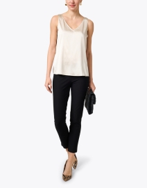 Look image thumbnail - Eileen Fisher - Beige Silk Charmeuse Top