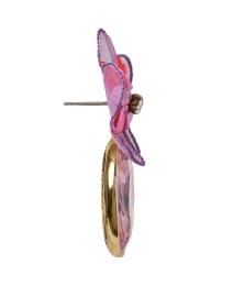 Back image thumbnail - Mignonne Gavigan - Piper Pink Flower Drop Earrings