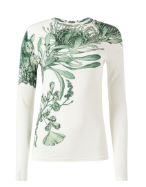 Product image thumbnail - Jason Wu Collection - Cream and Green Floral Print Top