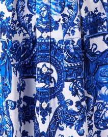Fabric image thumbnail - Samantha Sung - Audrey White and Blue Print Stretch Cotton Dress