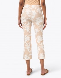 Back image thumbnail - Avenue Montaigne - Leo Beige and White Floral Print Pull On Pant