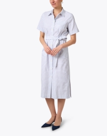 Look image thumbnail - Ines de la Fressange - Stella White Print Cotton Shirt Dress 