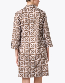 Back image thumbnail - Hinson Wu - Aileen Brown and White Print Cotton Dress