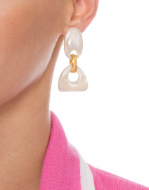 Faustine Pearl Resin Clip-On Earrings