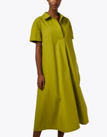 Front image thumbnail - Odeeh - Green Cotton Polo Dress