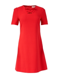 Nell Red Wool Crepe Shift Dress