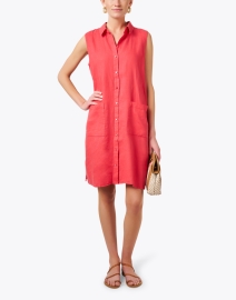 Look image thumbnail - Eileen Fisher - Red Linen Shirt Dress