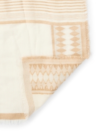 Back image thumbnail - Weekend Max Mara - Mirto Beige Striped Cotton Scarf
