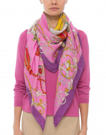 Pink Toy Horses Cashmere and Silk Scarf