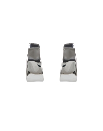 Product image thumbnail - Alexis Bittar - Silver Ribbon Hoop Earrings