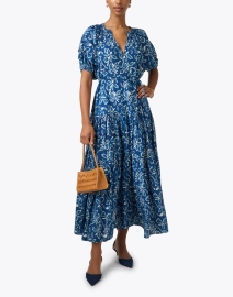 Look image thumbnail - Apiece Apart - Uva Blue Print Cotton Dress