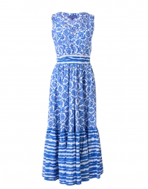 Product image thumbnail - Ro's Garden - Mariana Blue and White Floral Cotton Dress