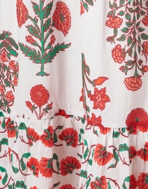 Fabric image thumbnail - Ro's Garden - Romy White and Red Floral Shirt Dress