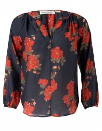 Lucy Navy Floral Print Cotton Top