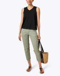 Look image thumbnail - Eileen Fisher - Black Stretch Jersey Tank