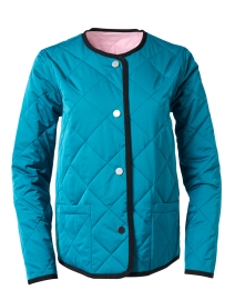 Product image thumbnail - Jane Post - Teal and Pink Reversible Quilted Jacket