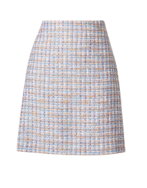 Blue Multi Tweed Mini Skirt
