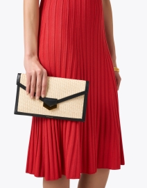 Look image thumbnail - DeMellier - London Raffia and Leather Clutch 