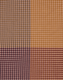 Fabric image thumbnail - Jane Carr - Brown, Burgundy, and Orange Houndstooth Wool Scarf