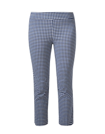 Brigitte Navy Check Cropped Pull On Pant
