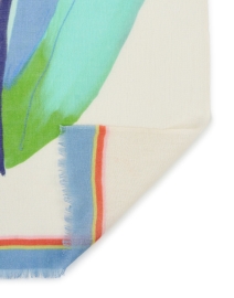 Back image thumbnail - Kinross - Multi Abstract Print Silk Cashmere Scarf